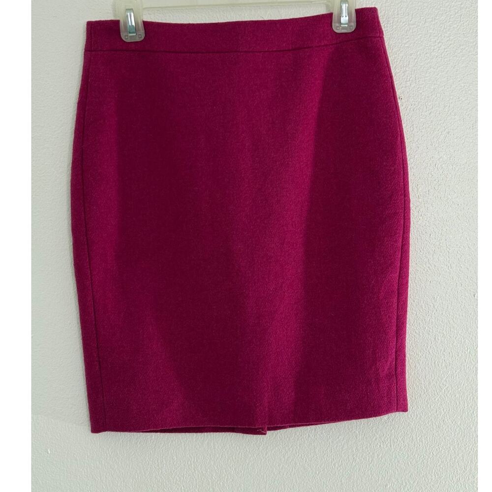 J.CREW Wool Blend Pencil Skirt Pink Solid Lined Women Size 2P